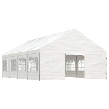 Pavillon mit Dach Weiß 8,92x5,88x3,75 m Polyethylen