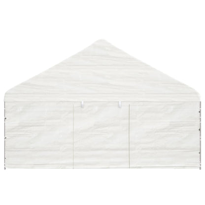 Pavillon mit Dach Weiß 8,92x5,88x3,75 m Polyethylen