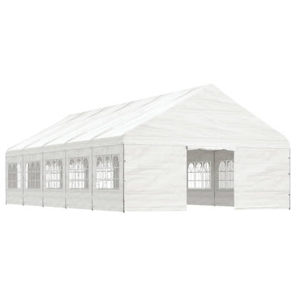 Pavillon mit Dach Weiß 11,15x5,88x3,75 m Polyethylen