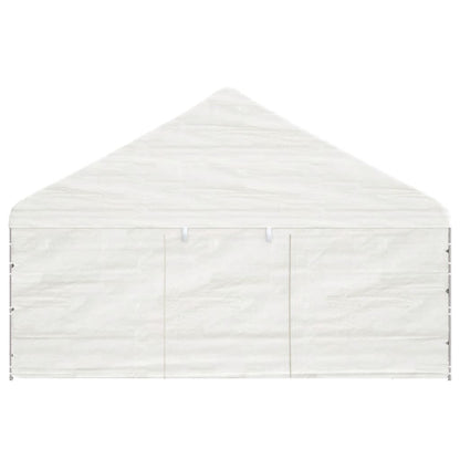Pavillon mit Dach Weiß 11,15x5,88x3,75 m Polyethylen