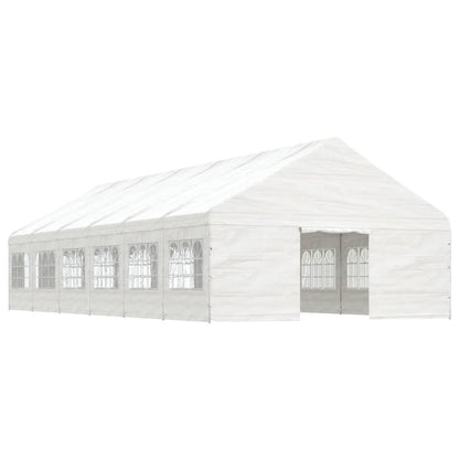 Pavillon mit Dach Weiß 13,38x5,88x3,75 m Polyethylen
