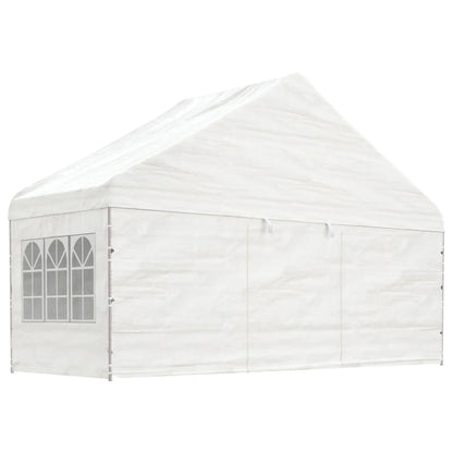 Pavillon mit Dach Weiß 17,84x5,88x3,75 m Polyethylen