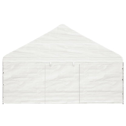 Pavillon mit Dach Weiß 17,84x5,88x3,75 m Polyethylen