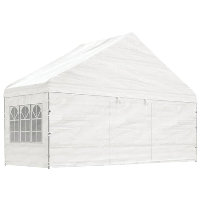 Pavillon mit Dach Weiß 20,07x5,88x3,75 m Polyethylen