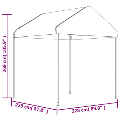 Pavillon mit Dach Weiß 13,38x2,28x2,69 m Polyethylen