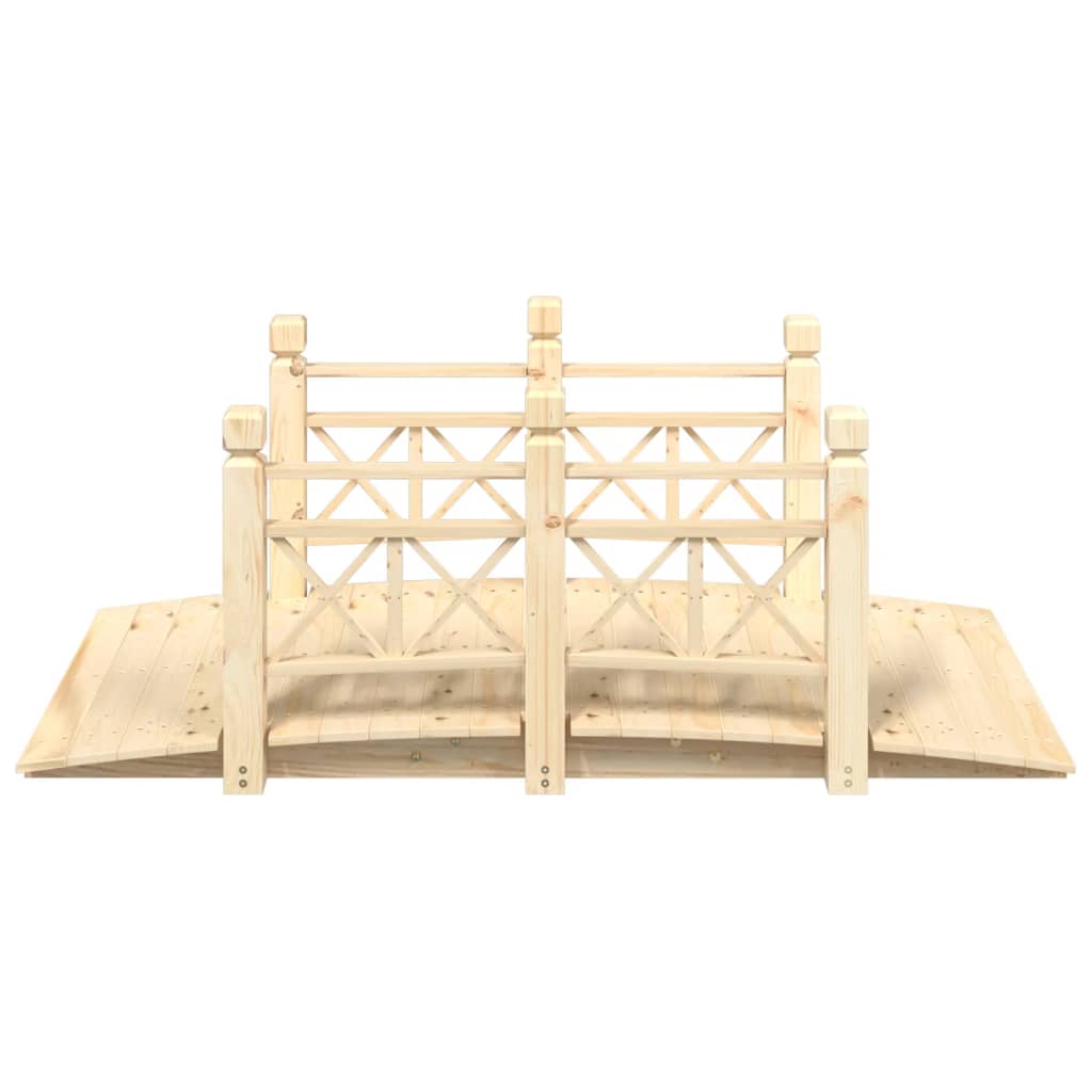 Gartenbrücke mit Geländer 150x67x56 cm Massivholz Fichte