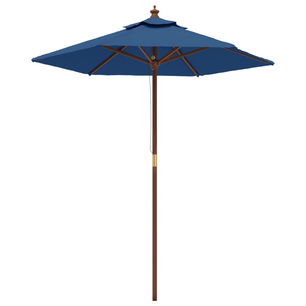 Sonnenschirm mit Holzmast Azurblau 196x231 cm