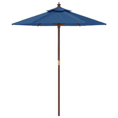 Sonnenschirm mit Holzmast Azurblau 196x231 cm