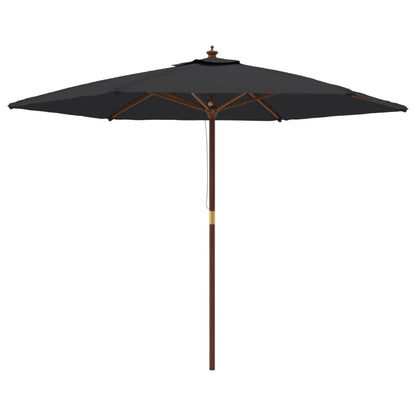 Sonnenschirm mit Holzmast Schwarz 299x240 cm
