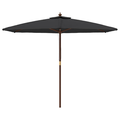 Sonnenschirm mit Holzmast Schwarz 299x240 cm