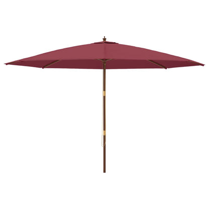 Sonnenschirm mit Holzmast Bordeauxrot 400x273 cm