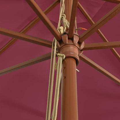 Sonnenschirm mit Holzmast Bordeauxrot 400x273 cm