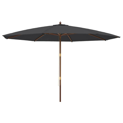 Sonnenschirm mit Holzmast Schwarz 400x273 cm
