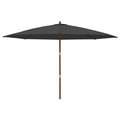 Sonnenschirm mit Holzmast Schwarz 400x273 cm
