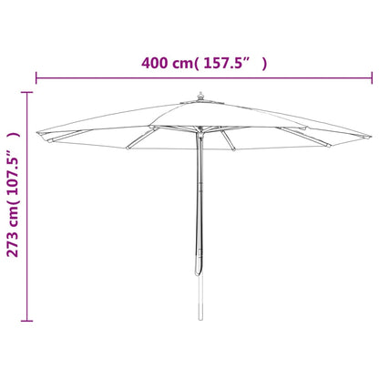 Sonnenschirm mit Holzmast Schwarz 400x273 cm