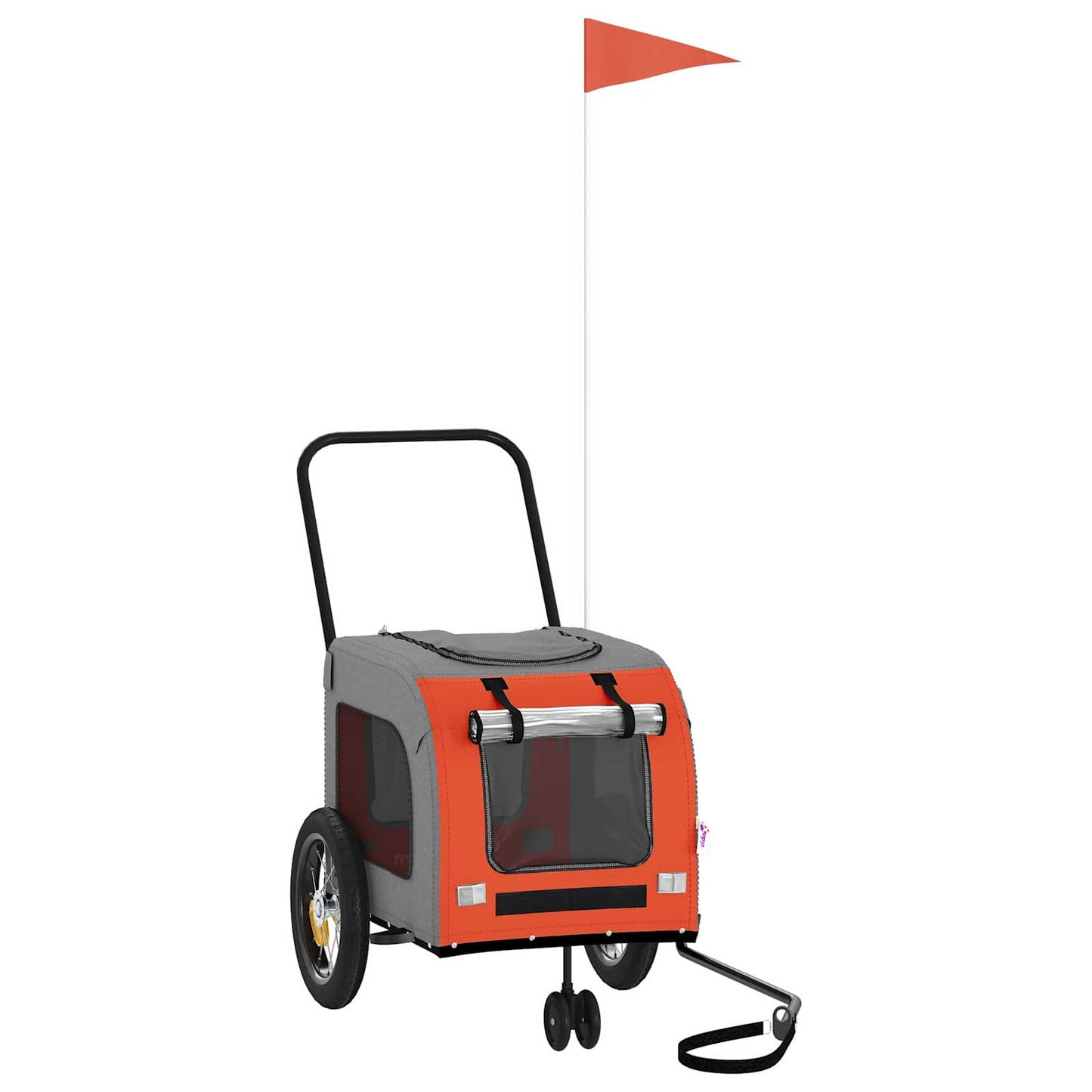 Fahrradanhänger für Haustiere mit Speicher Orange und Grau
