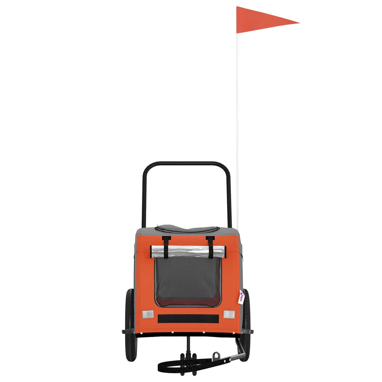 Fahrradanhänger für Haustiere mit Speicher Orange und Grau