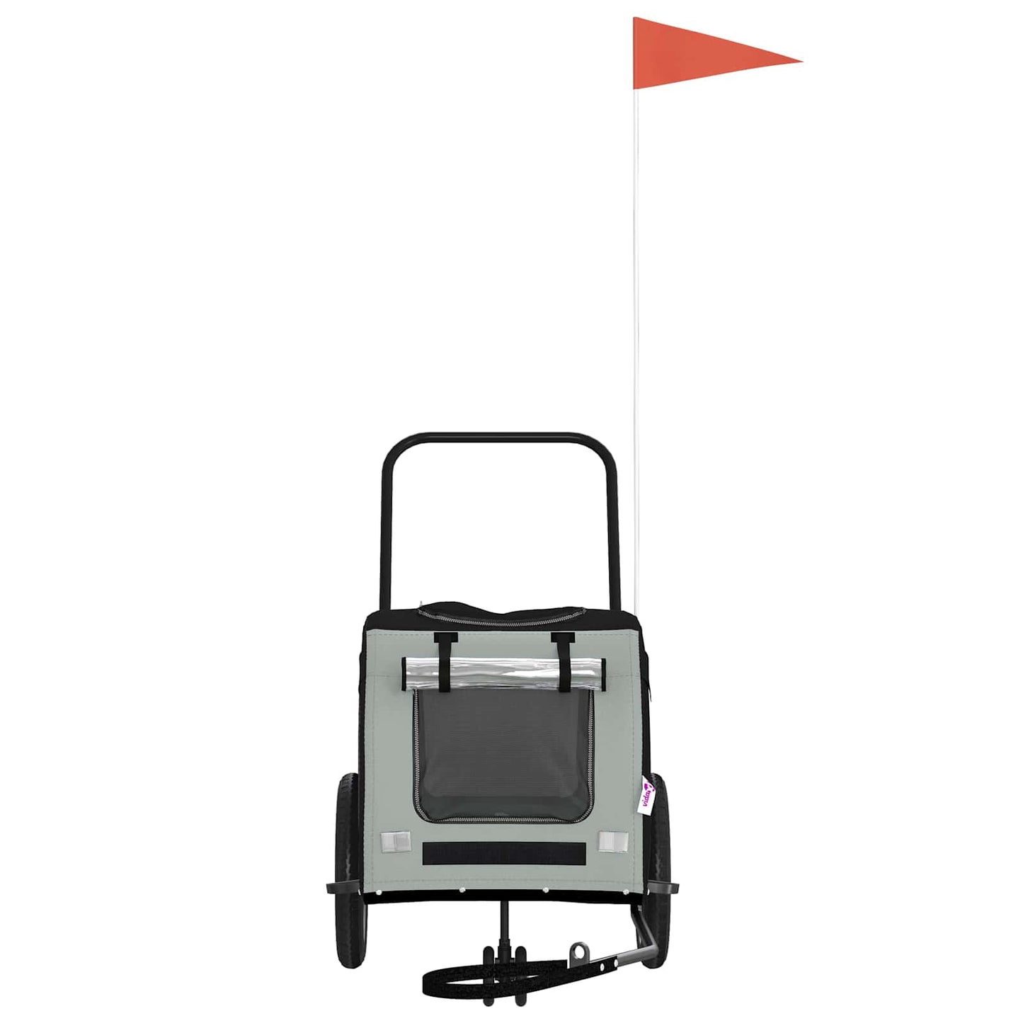 Fahrradanhänger für Haustiere mit Speicher Grau und Schwarz