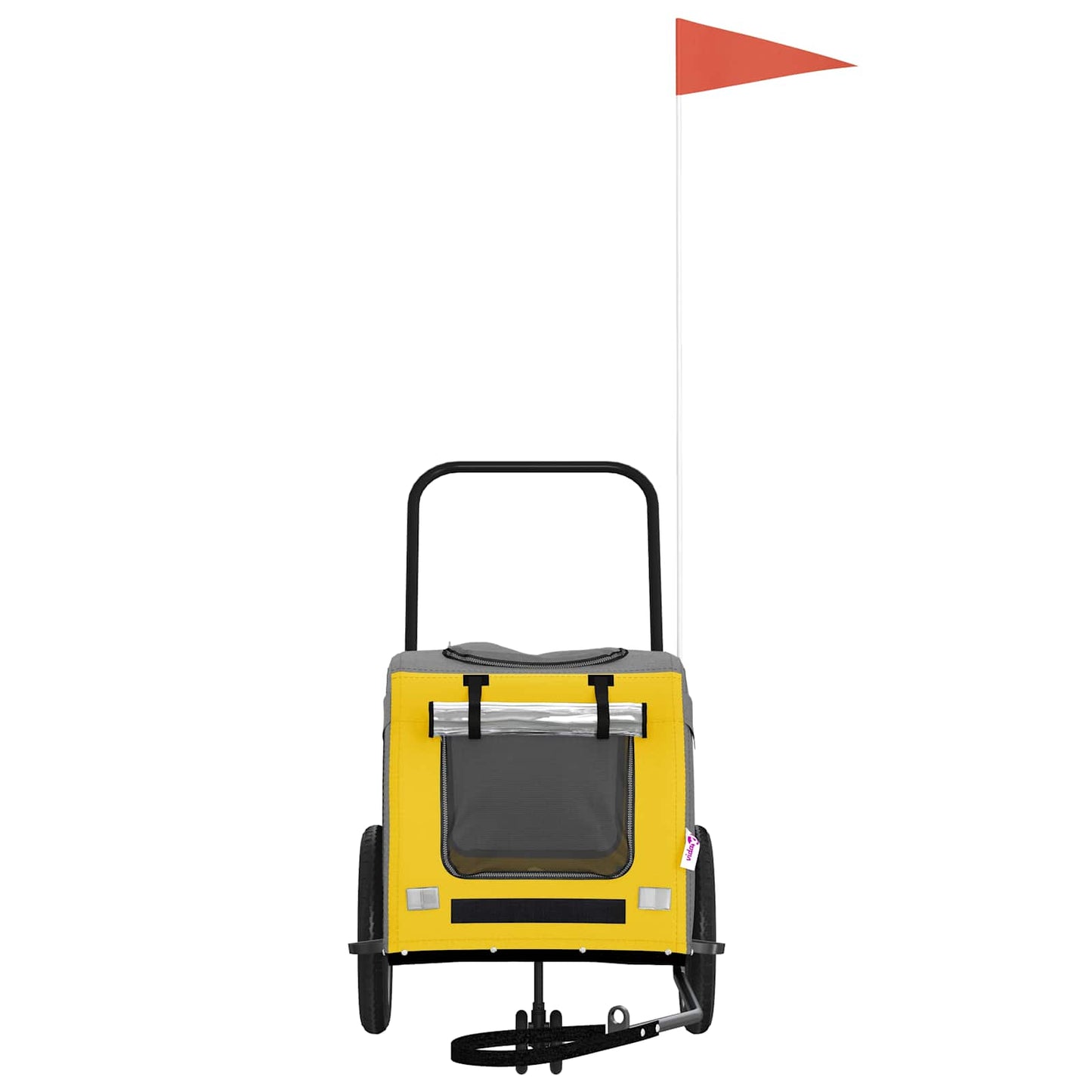 Fahrradanhänger für Haustiere Gelb und Grau 54.5 x 120 x 161 cm