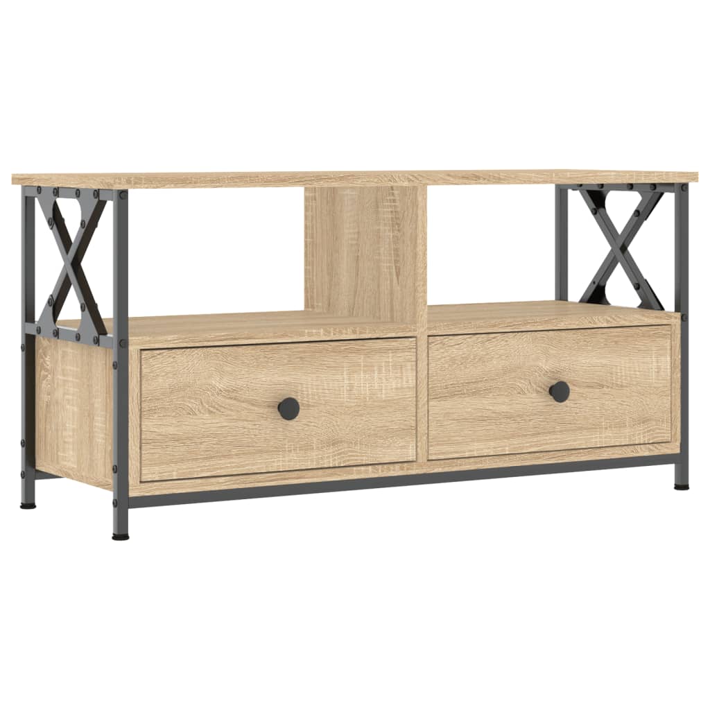 TV-Schrank Sonoma-Eiche 90x33x45 cm Holzwerkstoff & Eisen