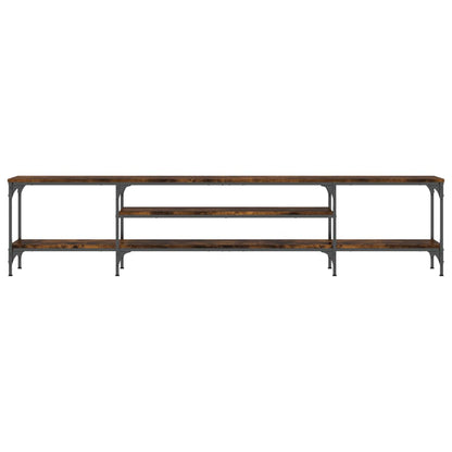 TV-Schrank Räuchereiche 201x35x45 cm Holzwerkstoff & Eisen