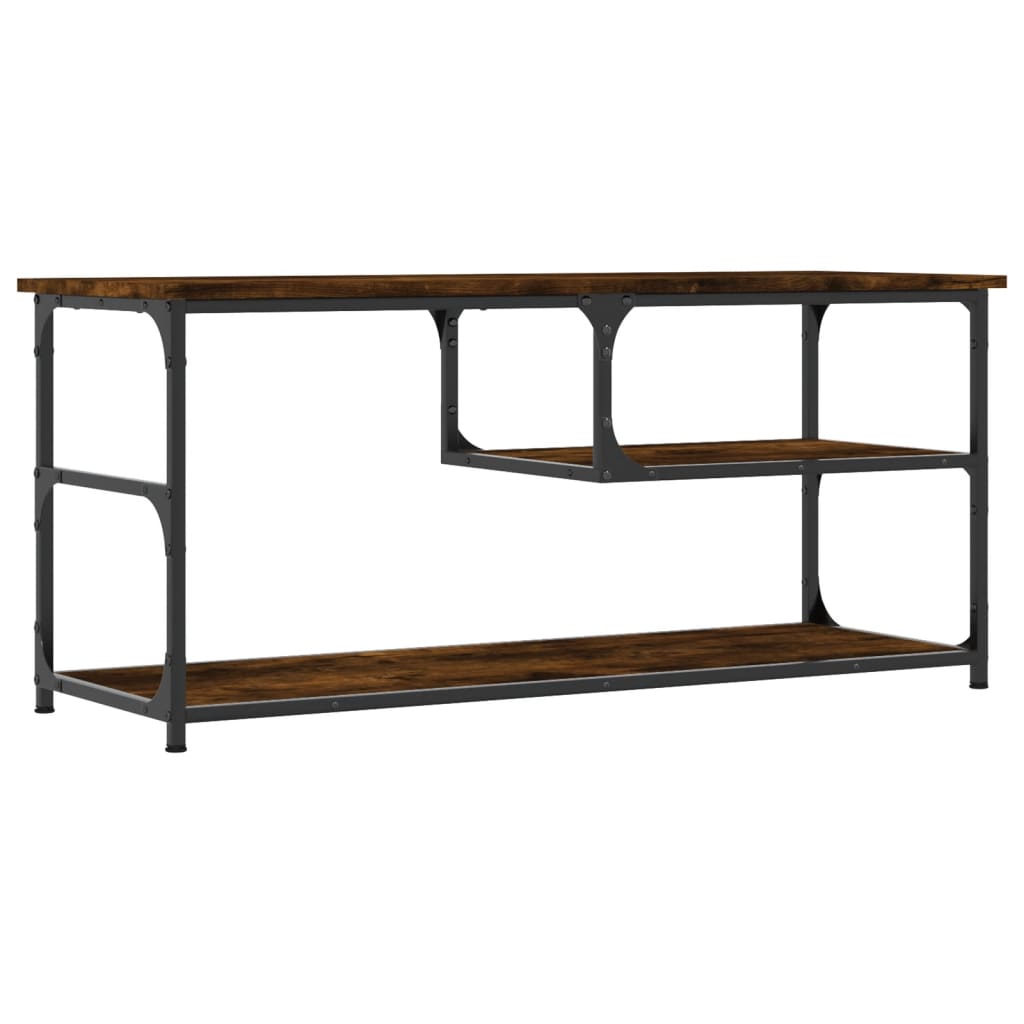 TV-Schrank Räuchereiche 103x38x46,5 cm Holzwerkstoff und Stahl