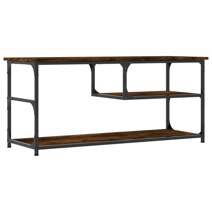 TV-Schrank Räuchereiche 103x38x46,5 cm Holzwerkstoff und Stahl