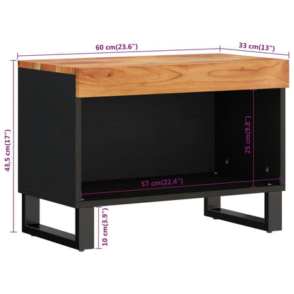 TV-Schrank 60x33x43,5 cm Massivholz Akazie