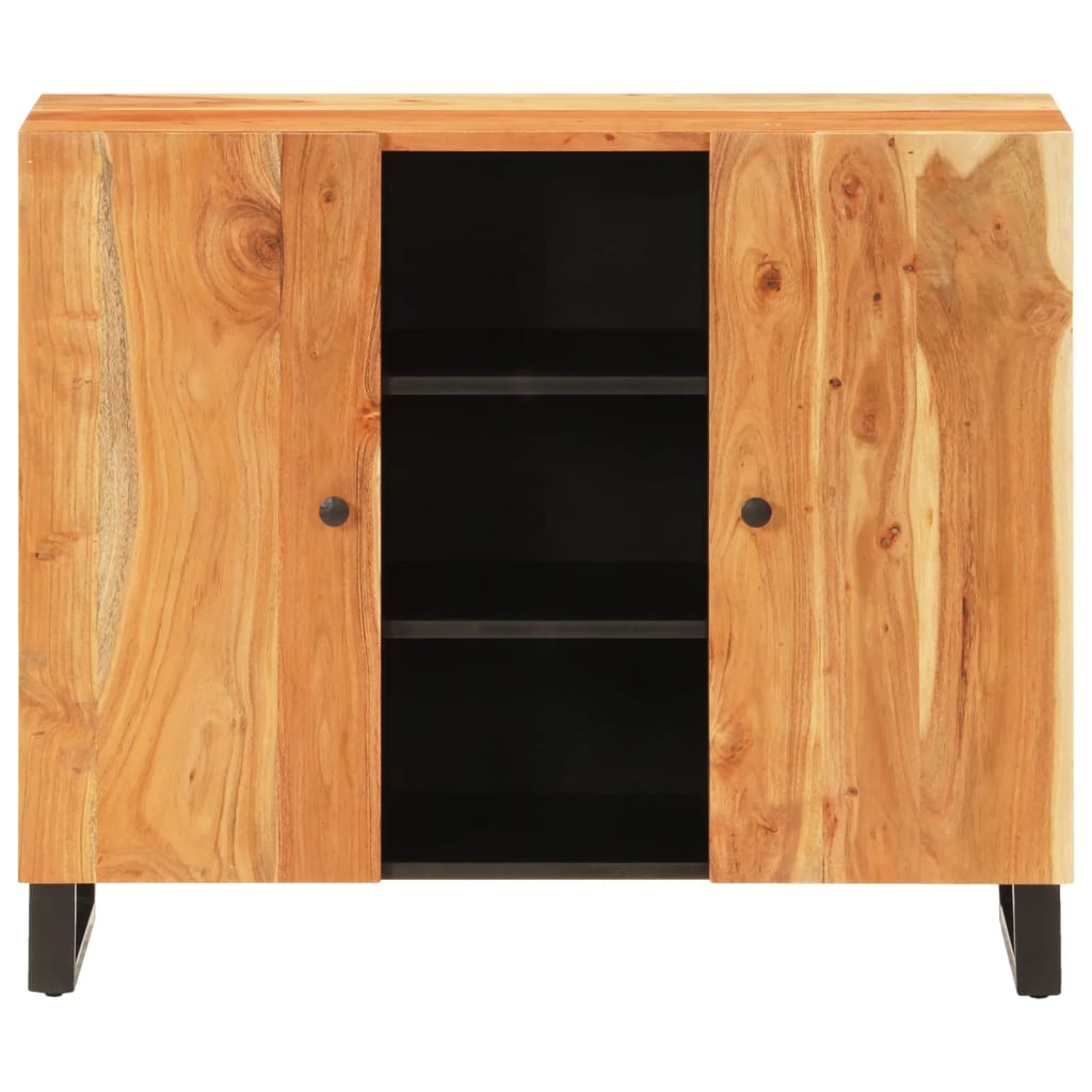 Sideboard mit 2 Türen 90x33x75 cm Massivholz Akazie