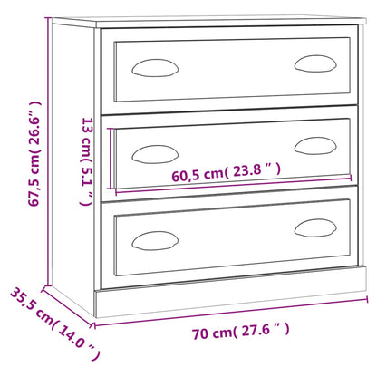 Sideboard Hochglanz-Weiß 70x35,5x67,5 cm Holzwerkstoff
