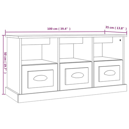 TV-Schrank Hochglanz-Weiß 100x35x50 cm Holzwerkstoff