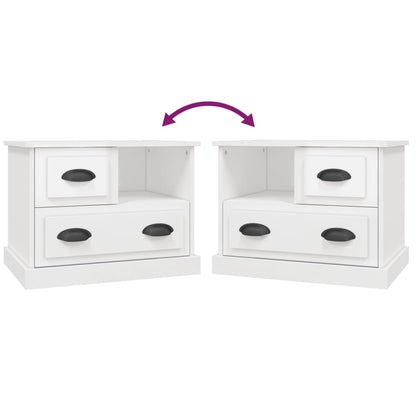 Nachttisch Hochglanz-Weiß 60x39x45 cm