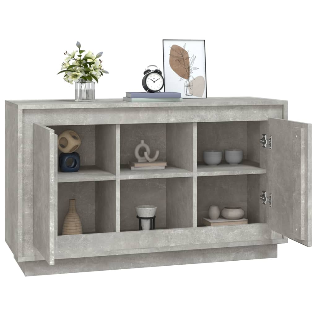 Sideboard Betongrau 102x35x60 cm Holzwerkstoff