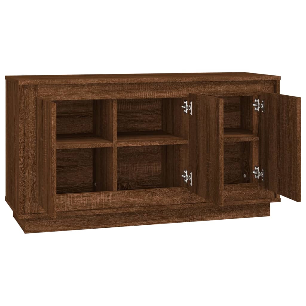 Sideboard Braun Eichen-Optik 102x35x55 cm Holzwerkstoff