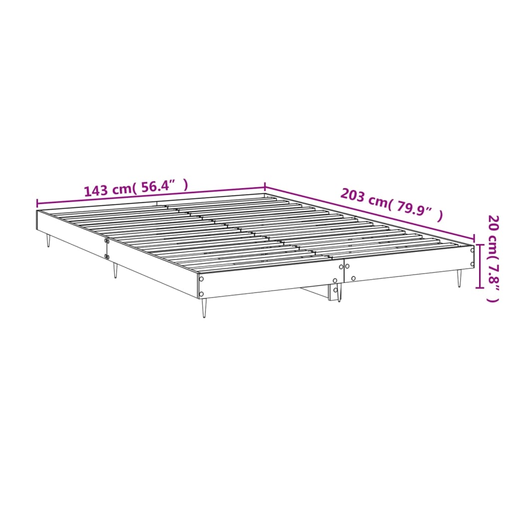 Bettgestell Schwarz 140x200 cm Holzwerkstoff