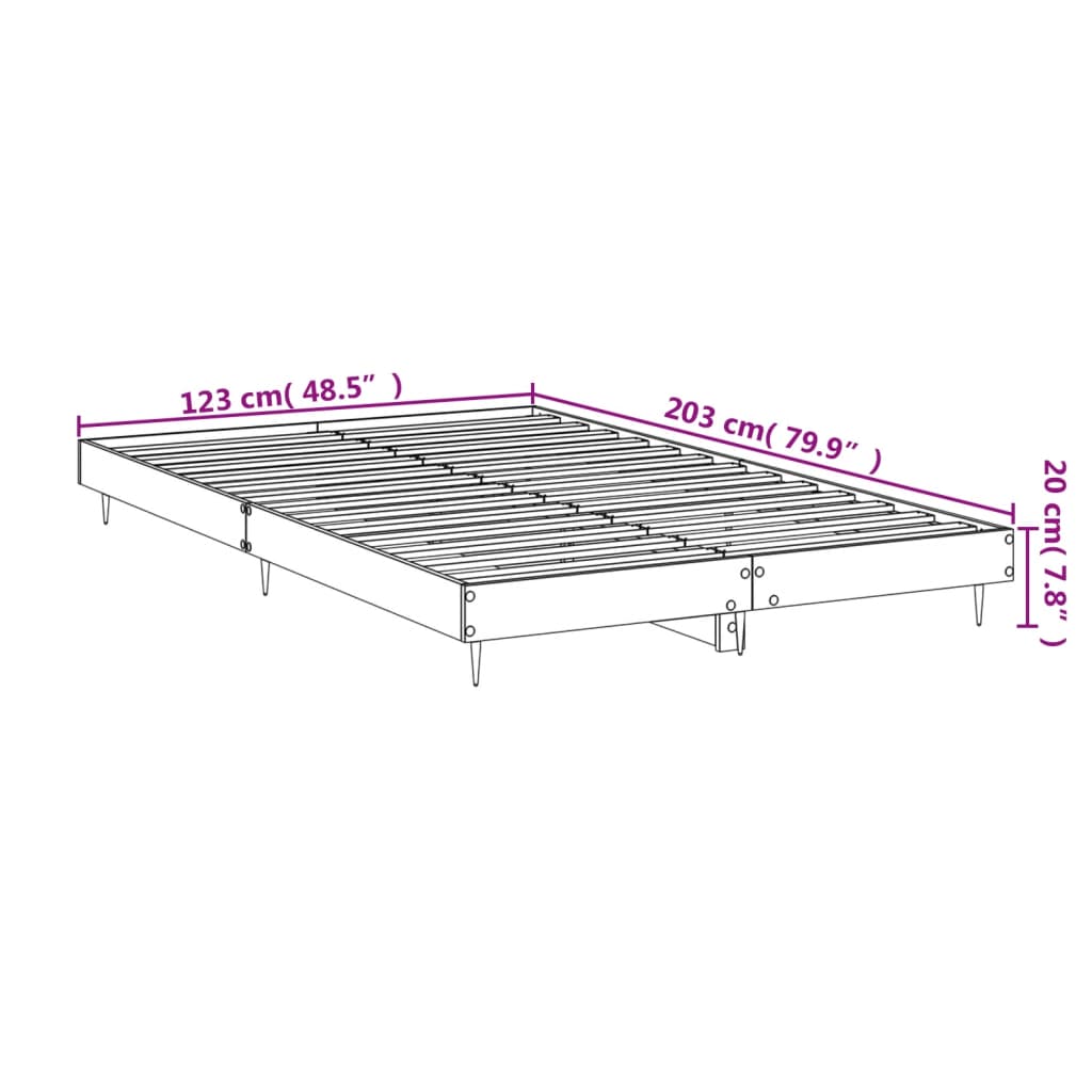 Bettgestell ohne Matratze Sonoma-Eiche 120x200 cm Holzwerkstoff