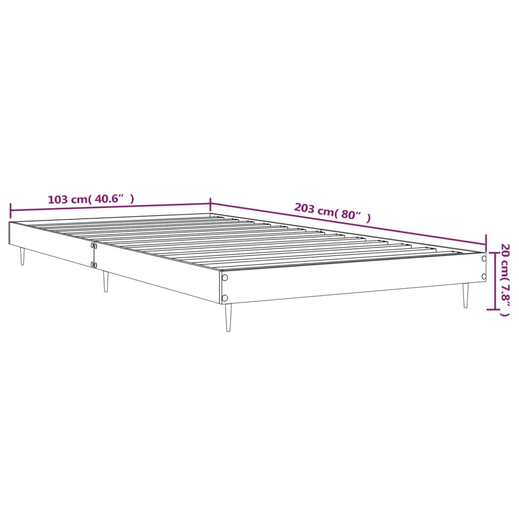 Bettgestell Weiß 100x200 cm Holzwerkstoff