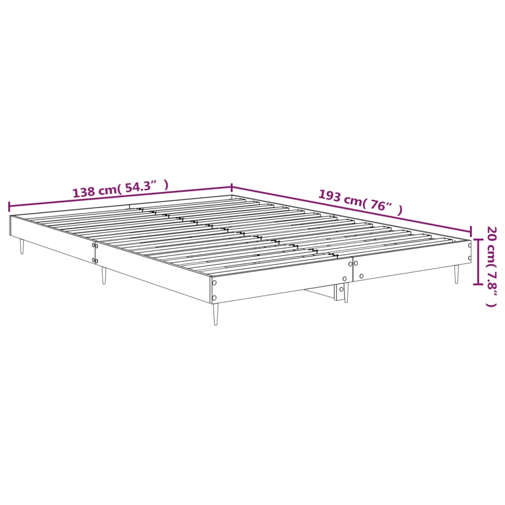 Bettgestell Schwarz 135x190 cm Holzwerkstoff