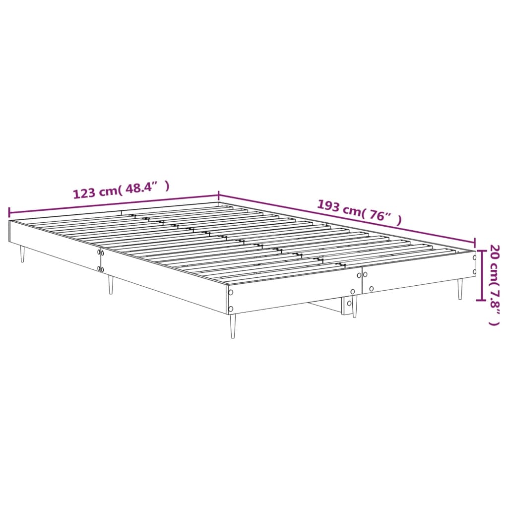 Bettgestell Grau Sonoma 120x190 cm Holzwerkstoff