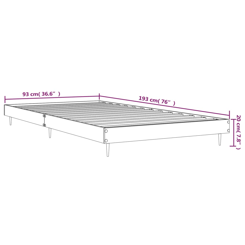 Bettgestell Schwarz 90x190 cm Holzwerkstoff