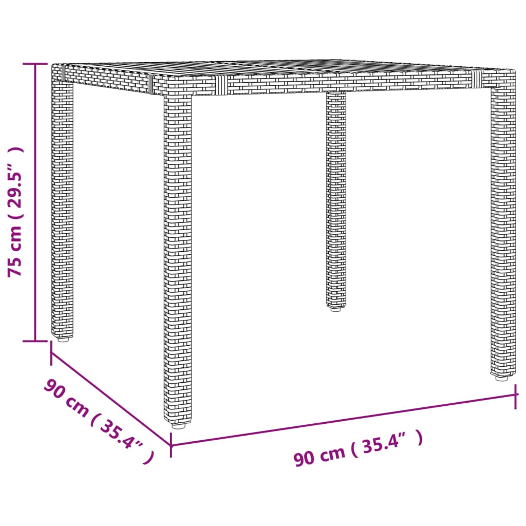 5-tlg. Garten-Essgruppe Schwarz Poly Rattan & Massivholz Akazie