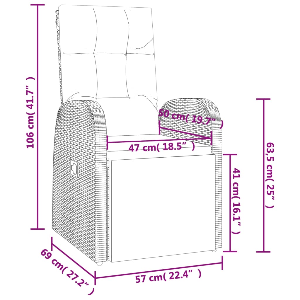 5-tlg. Garten-Essgruppe Schwarz Poly Rattan & Massivholz Akazie