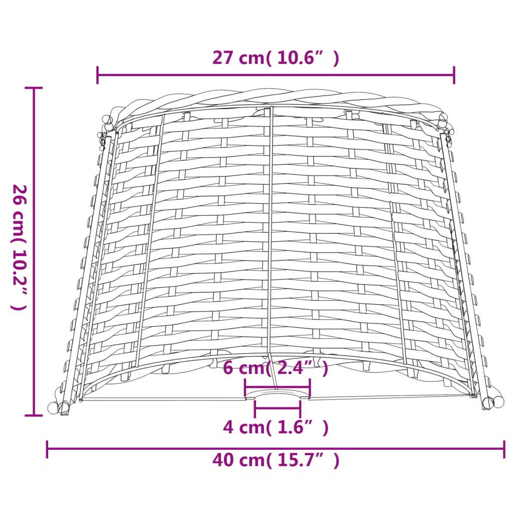 Lampenschirm Braun Ø40x26 cm Korbweide