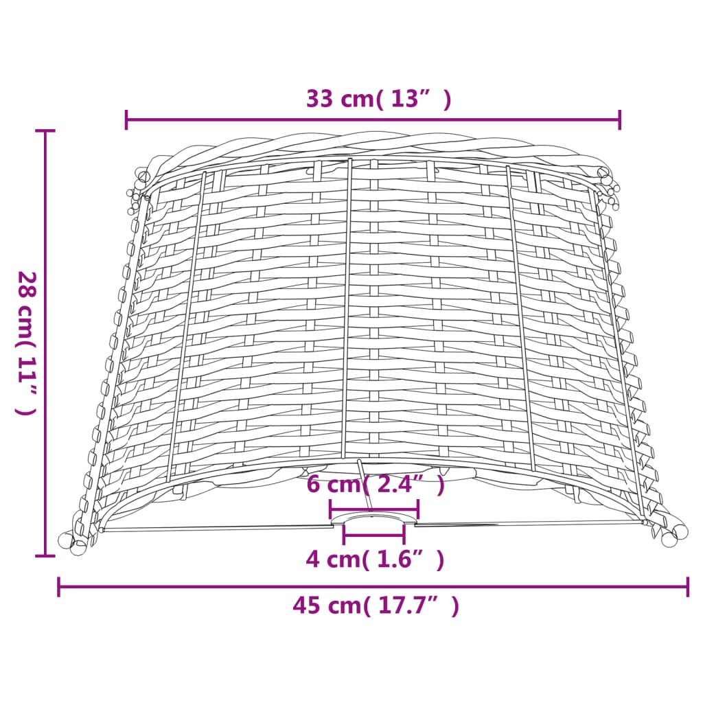 Lampenschirm Braun Ø45x28 cm Korbweide