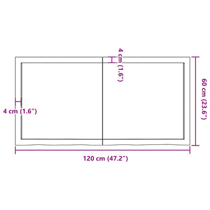 Wandregal 120x60x(2-4) cm Massivholz Eiche Unbehandelt