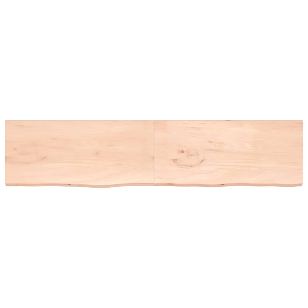 Wandregal 220x50x(2-4) cm Massivholz Eiche Unbehandelt