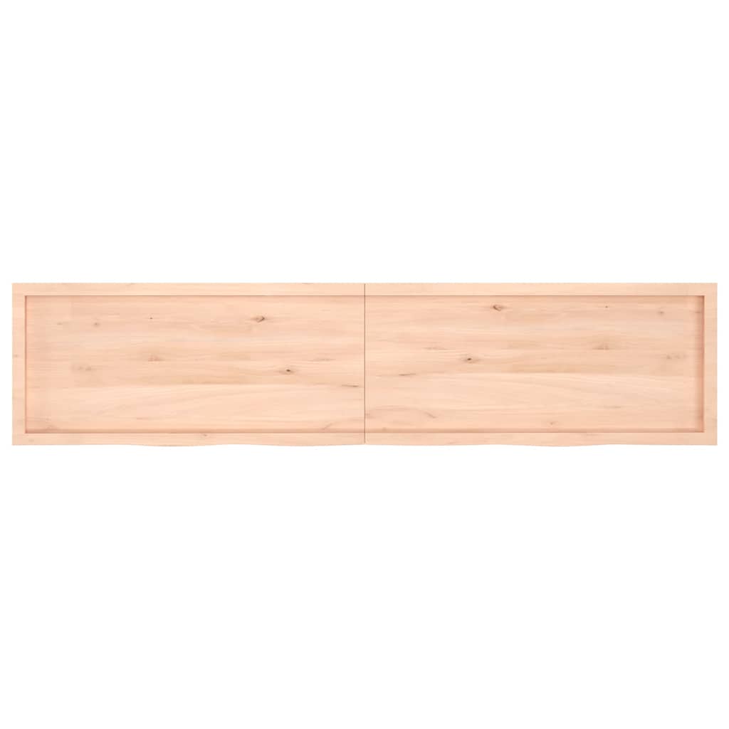 Wandregal 220x50x(2-4) cm Massivholz Eiche Unbehandelt