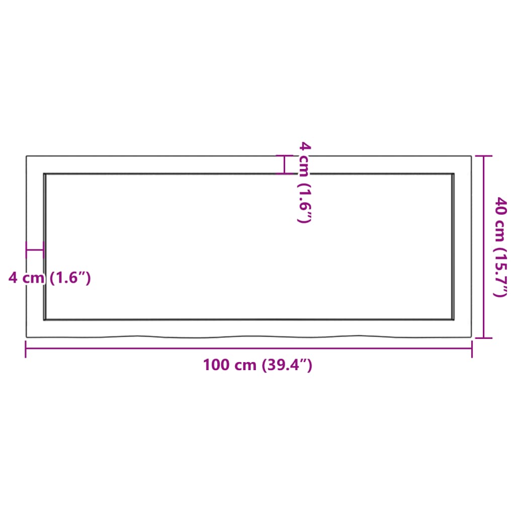 Wandregal Hellbraun 100x40x(2-6) cm Massivholz Eiche Behandelt