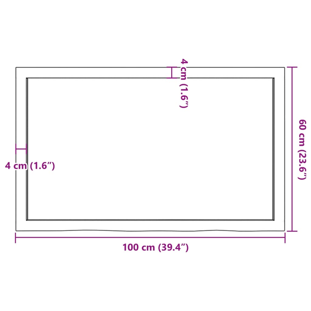 Wandregal Hellbraun 100x60x(2-4) cm Massivholz Eiche Behandelt