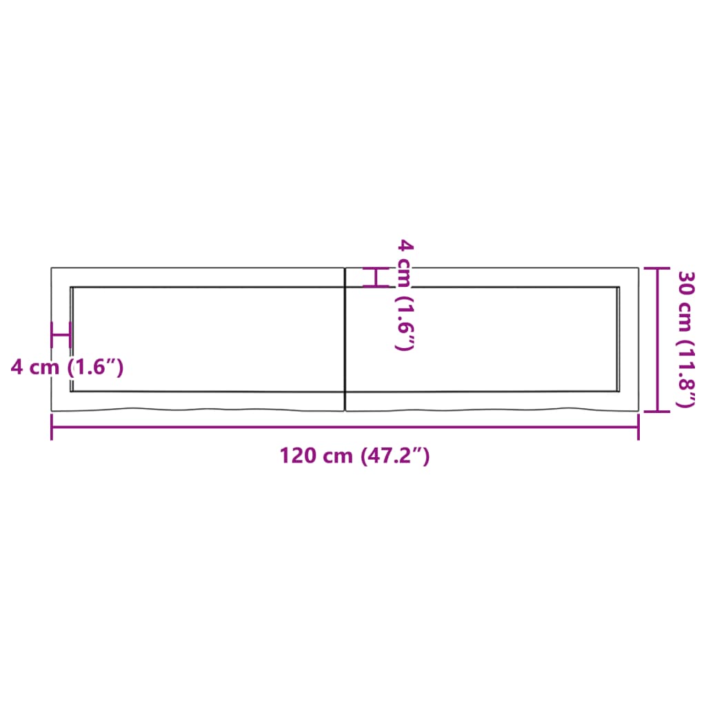 Wandregal Hellbraun 120x30x(2-6) cm Massivholz Eiche Behandelt